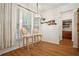 Dining area with hardwood floors and window view to outside at 307 Downing Creek Trl, Canton, GA 30114