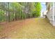Expansive backyard offers a blend of green lawn and natural wooded area at 642 Towering Pine Trl, Lawrenceville, GA 30045