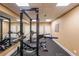 Home gym with weight rack, treadmill, rubber flooring, and mirrors at 3915 Merriweather Woods, Johns Creek, GA 30022