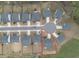 Aerial view of the property with marked property lines in a suburban neighborhood at 4470 Madison Hall Dr, Cumming, GA 30028
