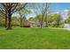 Spacious front yard featuring a lush green lawn and mature trees along a quiet residential street at 2470 Woodmere Dr, Marietta, GA 30068