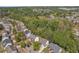 Birds eye view showcasing the neighborhood's mature landscaping with many trees surrounding well-maintained homes at 818 Prada Ct, Lawrenceville, GA 30043