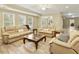 Comfortable living room featuring wood-look floors and neutral tones throughout the home at 325 N Saint Phillip Ln, Alpharetta, GA 30022