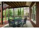 Covered patio area with a seating arrangement, ideal for outdoor relaxation and entertaining at 325 N Saint Phillip Ln, Alpharetta, GA 30022