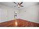 Bedroom featuring hardwood floors and a ceiling fan at 10 Perimeter Summit Ne Blvd # 2110, Brookhaven, GA 30319