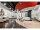 Modern lobby with seating area, mailboxes, and unique architectural details at 115 W Peachtree Nw Pl # 304, Atlanta, GA 30313