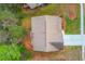 Aerial view of the house and its roof; surrounded by trees and lawn at 2045 Villa Spring Ct, Dacula, GA 30019