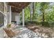 Charming covered patio with seating area overlooking a lush backyard at 2400 Cumberland Se Pkwy # 804, Atlanta, GA 30339