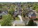 Aerial view showcasing a distinguished neighborhood with lush greenery, mature trees, and beautiful homes at 315 Stanyan Pl, Alpharetta, GA 30022