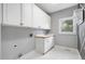 Functional laundry room includes ample cabinet space and a utility sink for convenience at 315 Stanyan Pl, Alpharetta, GA 30022