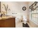 Stylish bathroom with granite vanity, and decorative wall finishes at 150 White Tail Ct, Fayetteville, GA 30214