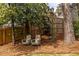 Cozy backyard seating area with two Adirondack chairs by a wood fence at 883 Wildwood Ne Rd, Atlanta, GA 30324