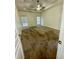 Spacious primary bedroom with two windows and tray ceiling with ceiling fan at 2520 Legend Mill Run, Dacula, GA 30019