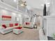 Open concept living room with vaulted ceilings, fireplace, and views to the upper level loft at 3800 Macland Rd, Hiram, GA 30141