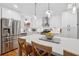 Kitchen featuring an island with seating, stainless steel appliances, and white cabinetry at 3700 Sexton Woods Dr, Chamblee, GA 30341