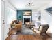 Cozy living room with hardwood floors, a modern fireplace, and comfortable seating at 22 Vinson Se Dr, Atlanta, GA 30317