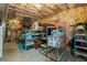 Unfinished basement offers ample storage space with shelving units at 3450 N Cook Rd, Powder Springs, GA 30127
