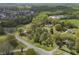 Expansive aerial view of property showcasing its wooded lot and neighborhood surroundings at 5125 Dahlonega Hwy, Cumming, GA 30028