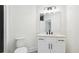 Sleek bathroom featuring a vanity, modern faucet, and geometric backsplash at 3930 Clifton Hill Court #15, Cumming, GA 30040