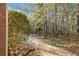 A lush backyard view with mature trees and natural landscaping at 1418 Brighton Pl, Loganville, GA 30052