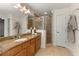 Bathroom with a stone countertop and shower at 2251 Everleigh Ln, Marietta, GA 30064