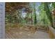 Wide wooden deck with railings offering a scenic view of lush trees and foliage at 455 Tyson Cir, Roswell, GA 30076