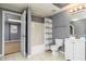 Bright bathroom features a shower-tub combo and a vanity with generous storage space at 4960 Old Yorkville Rd, Dallas, GA 30157