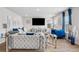 Elegant living room featuring a large TV, plush seating, and stylish decor at 89 Cowpen Ct, Covington, GA 30014