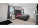 This is a view of the main bedroom showing a stylish decorative theme and carpeted floor at 89 Cowpen Ct, Covington, GA 30014