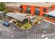 Aerial view of a commercial building with parking spots, covered structures, and outdoor patios at 230 Bradberry Sw St # 9, Atlanta, GA 30313