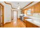 Traditional kitchen with stainless appliances, wood cabinets and updated backsplash at 1135 Azalea Cir, Conyers, GA 30013