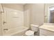 Bathroom showcasing a shower-tub combo and vanity at 11050 Skyway Dr, Duluth, GA 30097