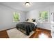 Cozy bedroom with hardwood floors, two windows, and neutral décor at 3300 Old Mill Ct, Decatur, GA 30033