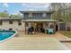 Charming backyard with a pool, covered patio, and convenient storage shed, combining comfort and functionality at 1337 Frontier Trl, Sugar Hill, GA 30518