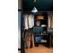 Walk-in closet with custom shelving, hanging racks, and hardwood floors at 902 Lenox Hill Ne Ct, Atlanta, GA 30324