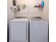 Laundry room featuring a side-by-side washer and dryer and storage shelves above at 113 Cottage Walk, Cartersville, GA 30121