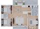 Open floor plan featuring bedrooms, living spaces, and kitchen area at 1765 Harmony Rd, Temple, GA 30179
