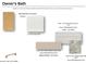Selection of bathroom design components including cabinet style, countertop, shower and floor tiles, and hardware at 134 Wards Crossing Way # 17, Johns Creek, GA 30022