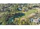 An aerial view of a golf course and the surrounding neighborhood at 9105 Old Southwick Pass, Johns Creek, GA 30022
