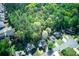 A neighborhood aerial view shows the landscape, trees, and home placement on each lot at 3027 Clove Tree Ln, Woodstock, GA 30189
