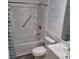 Clean bathroom featuring a tub and shower combination, a sleek vanity, and a modern toilet at 3785 Somerset Sw Dr, Marietta, GA 30064