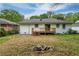A cozy backyard featuring a wooden deck and a rustic fire pit for outdoor relaxation and entertainment at 733 Pegg Sw Rd, Atlanta, GA 30315