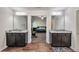 En-suite bathroom features separate vanities, and views of the main bedroom at 2021 Adam Acres Dr, Lawrenceville, GA 30043