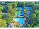 Aerial view of community pool and tennis courts at 9770 Rod Rd, Alpharetta, GA 30022