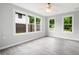 Bright bedroom with large windows offering backyard views and new ceiling fan at 2356 Pinkney Dr, Marietta, GA 30062