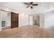 Bright bedroom with wood floors and barn door storage at 2356 Pinkney Dr, Marietta, GA 30062