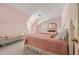 Cozy bedroom featuring two beds and unique architectural details at 1000 N Harbor Ct, Atlanta, GA 30328