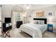 Cozy bedroom featuring a plush bed, TV, ample natural light, and unique decor at 105 Blackberry Ct, Woodstock, GA 30188