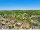 Beautiful aerial view showcasing the neighborhood with lush green trees and manicured lawns at 1401 Kings Park Nw Dr, Kennesaw, GA 30152