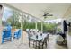 Covered patio with a ceiling fan, outdoor furniture, and access to the backyard at 1401 Kings Park Nw Dr, Kennesaw, GA 30152